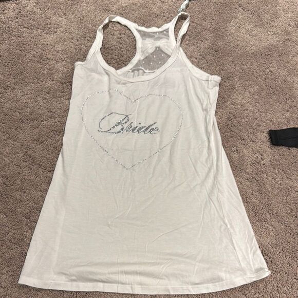 Victoria secret “I Do” collection tank something”Bride “ rhinestone size m - Picture 1 of 5